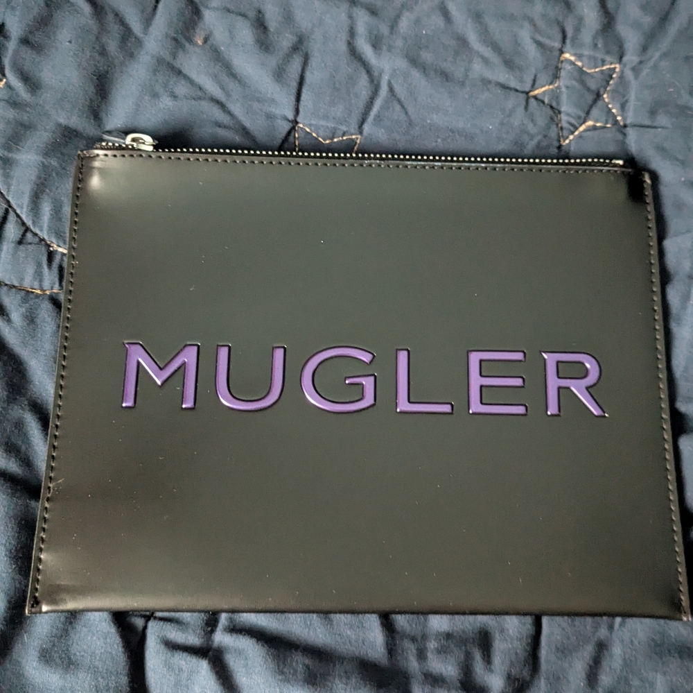 Mugler Black and Purple Toiletry Bag